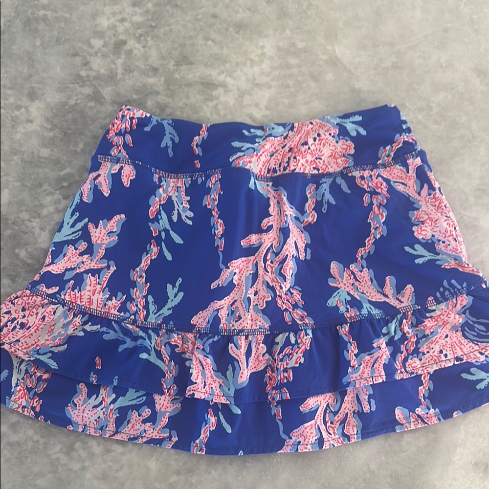 Lilly Pulitzer Luxletic UPF50 Fern Skort  Borealis Blue & Pink Coral Print XXS - Picture 7 of 9